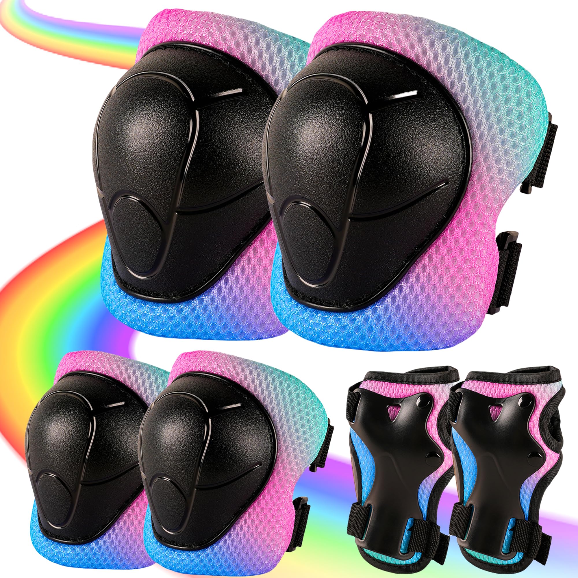 Knee Pads for Kids 3-14 Years Toddler Knee and Elbow Pads with Wrist Guards 3 in 1 for