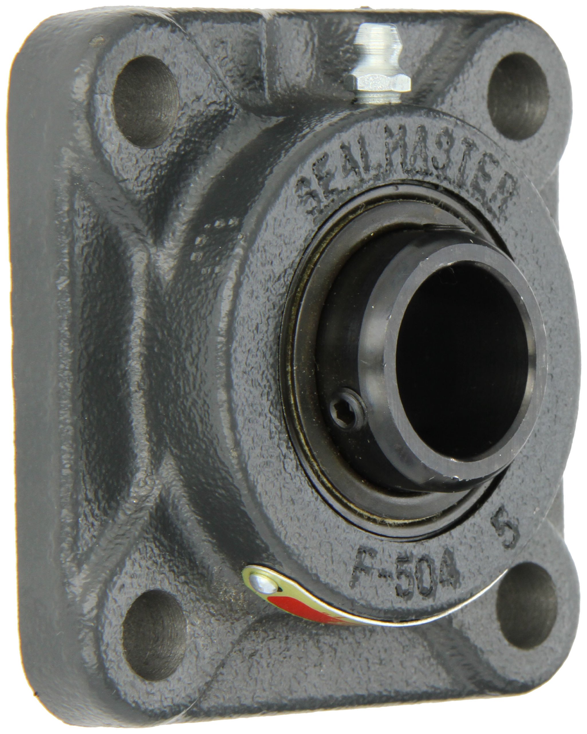 Sealmaster SF-16 Standard Duty Flange Unit, 4 Bolt, Regreasable, Felt Seals, Setscrew Locking Collar, Cast Iron Housing, 1