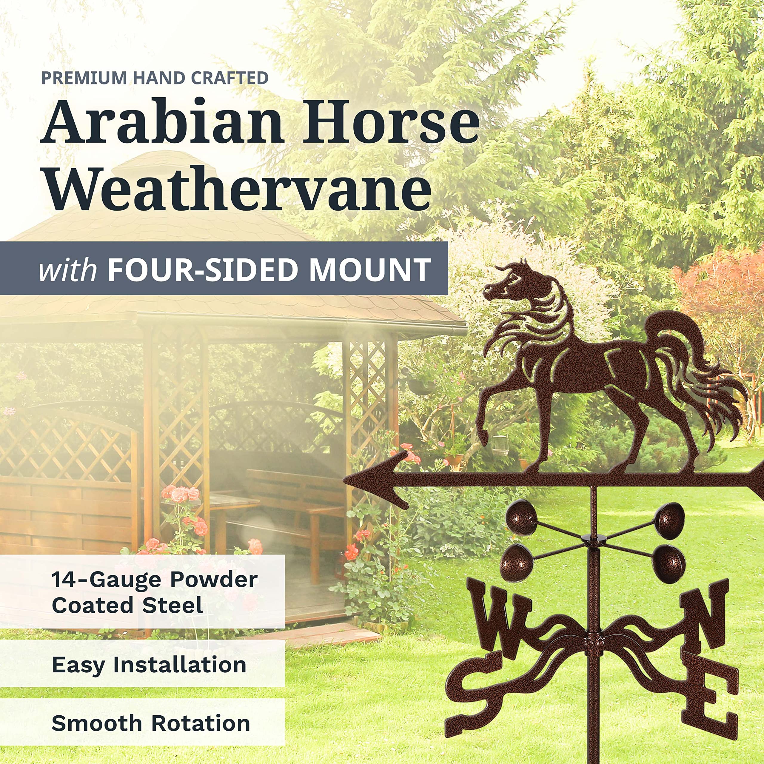 Race Horse Weathervane with Roof Mounting