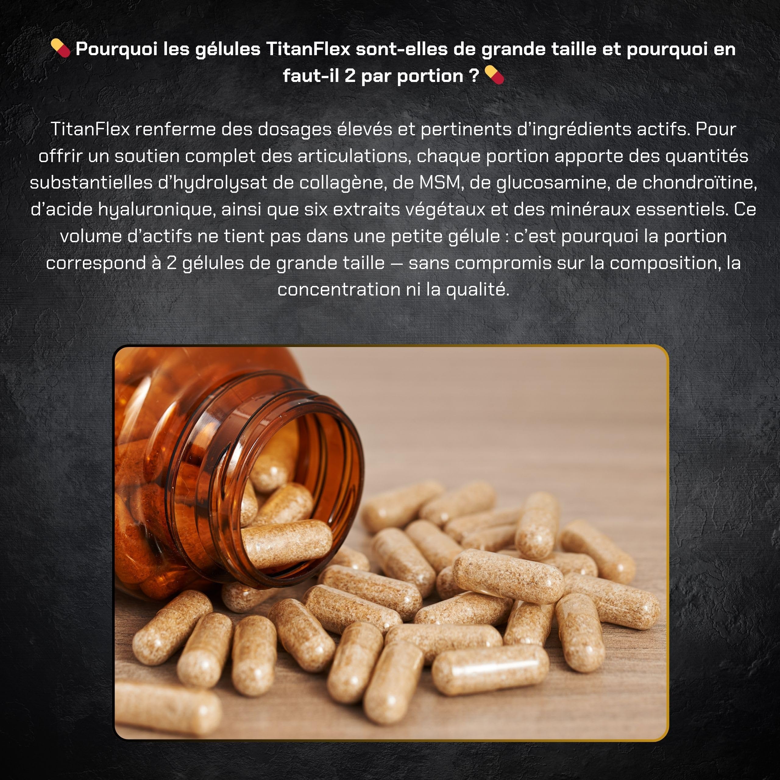 Collagène pour les ARTICULATIONS – Glucosamine, Chondroïtine, Soufre organique (MSM) FLEX