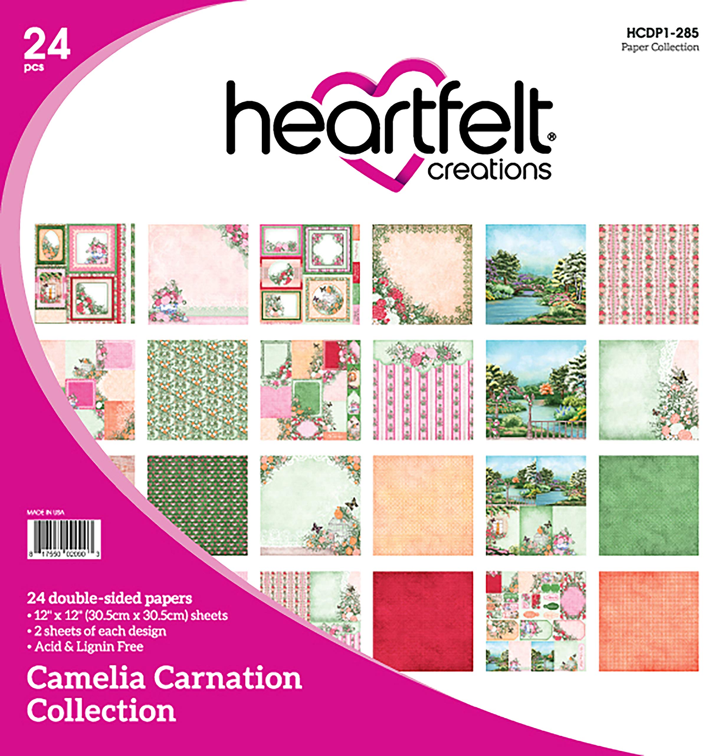 Heartfelt Creations Double-Sided Paper Pad 12"X12" 24/Pkg-Camelia Carnation, 12