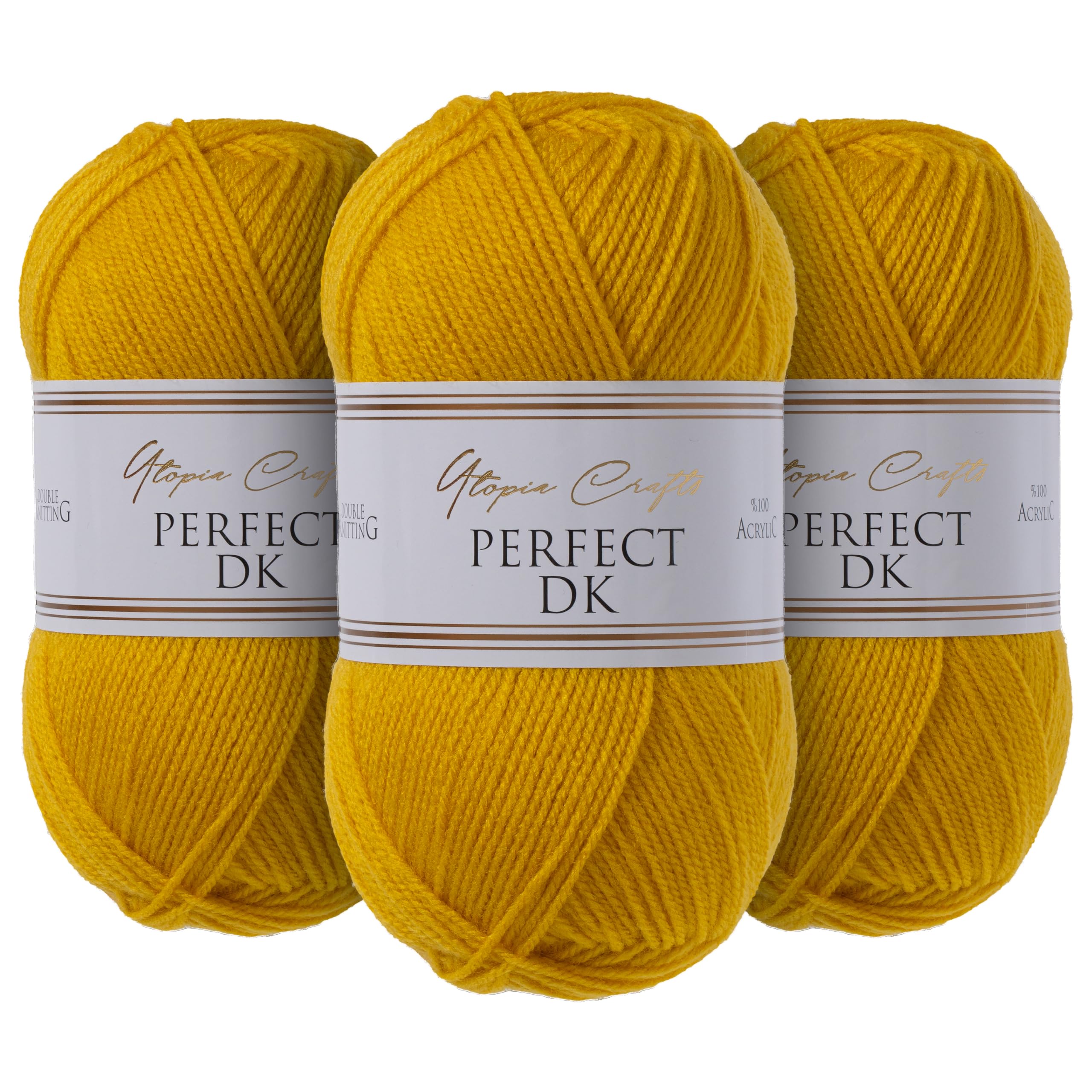 Utopia Crafts DK Double Knitting Yarn 3X 100g (Ochre)