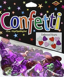 Beistle Embossed Hearts Confetti, 1/2 oz, Multicolored