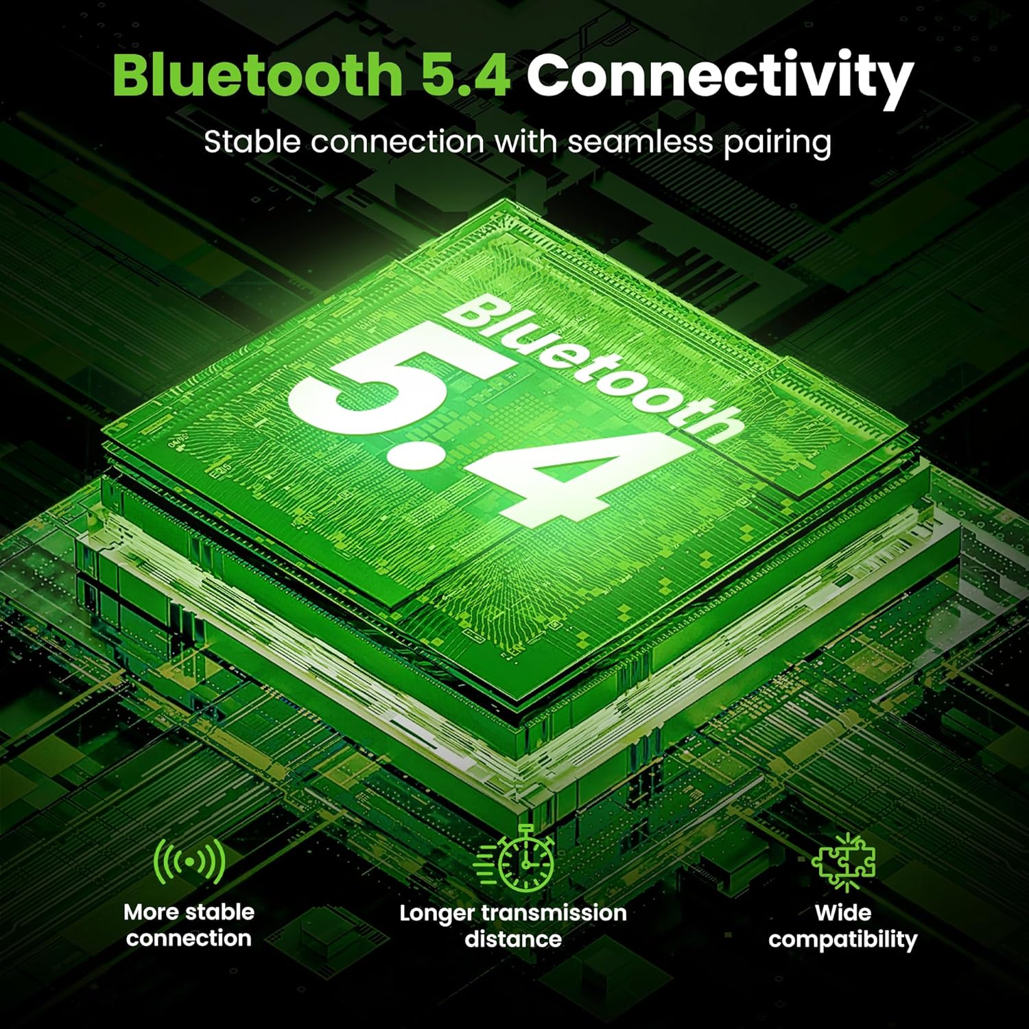 GEARit True Wireless Bluetooth Earbuds Compatible with iPhone, Android - 22H Playtime Earpods w/Active Noise Cancellation Up to 98.5% - HD Sound Clarity, Smart Touch Control - 5.4 Bluetooth Ear Buds