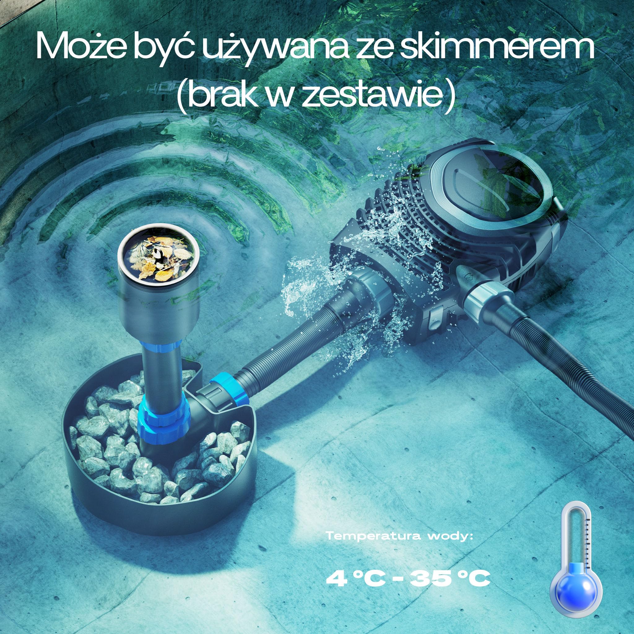 SunSun Kompletny zestaw: CPA-50000 filtr ciśnieniowy do oczka wodnego do 100000 l z 55 W UV-C, NEO12000 SuperECO pompa do oczka wodnego 12000 l/h 100 W, 10 m wąż do oczka wodnego 38 mm (1 1/2