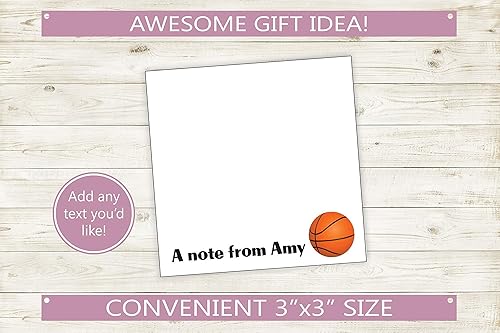 Miniatura 3 de Notas adhesivas de baloncesto personalizadas // 3 x 3 pulgadas con 50 hojas por bloc, texto personalizado, nombre, idea de regalo, bloc de notas