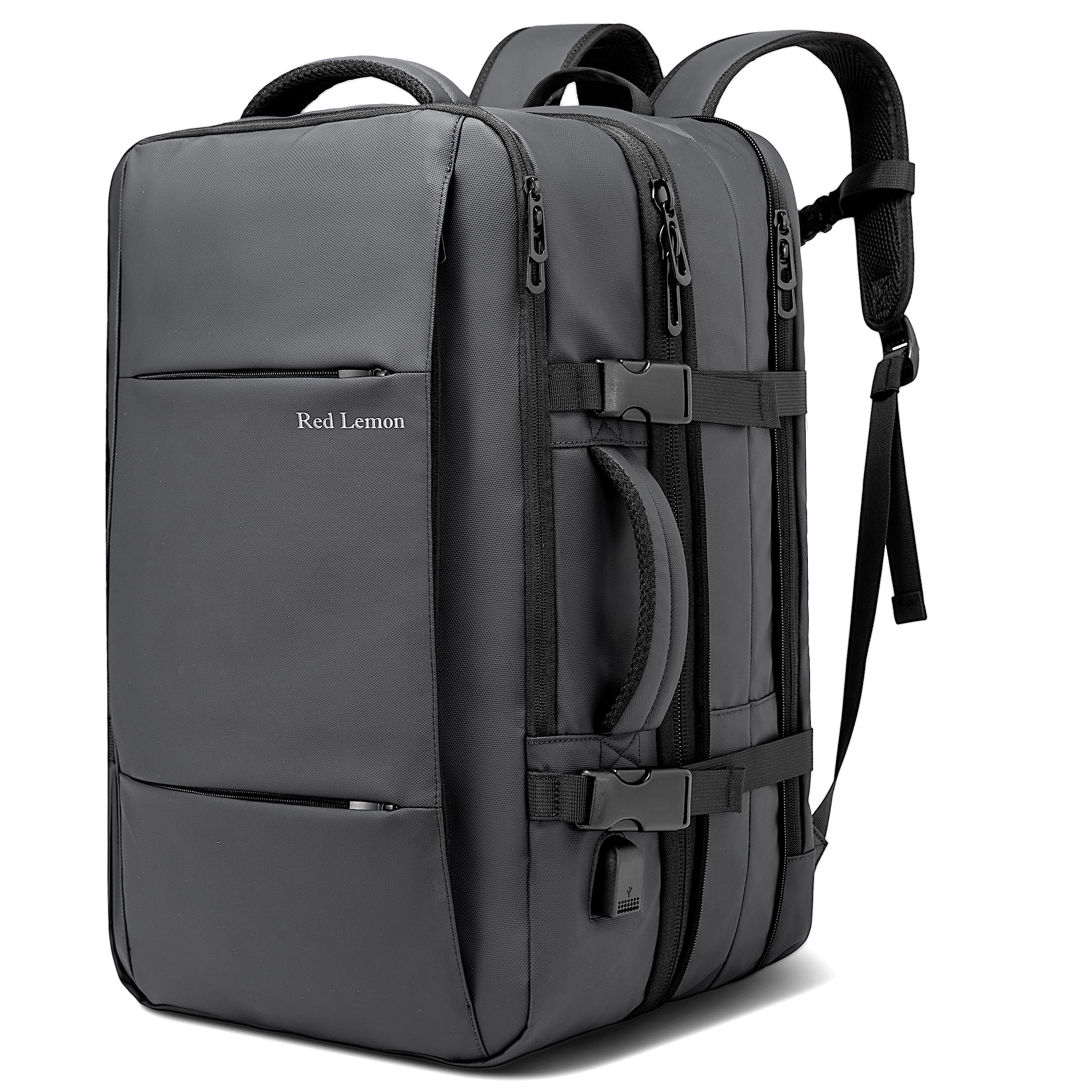 Red Lemon Titan Ultrafit Plus Bange Series 15.6-Inch Laptop Backpacks for Men and Women 45L Outdoor and Camping 3In1 Office Bags,Travelling,Backpack (with Bottle Holder), Grey-image-10