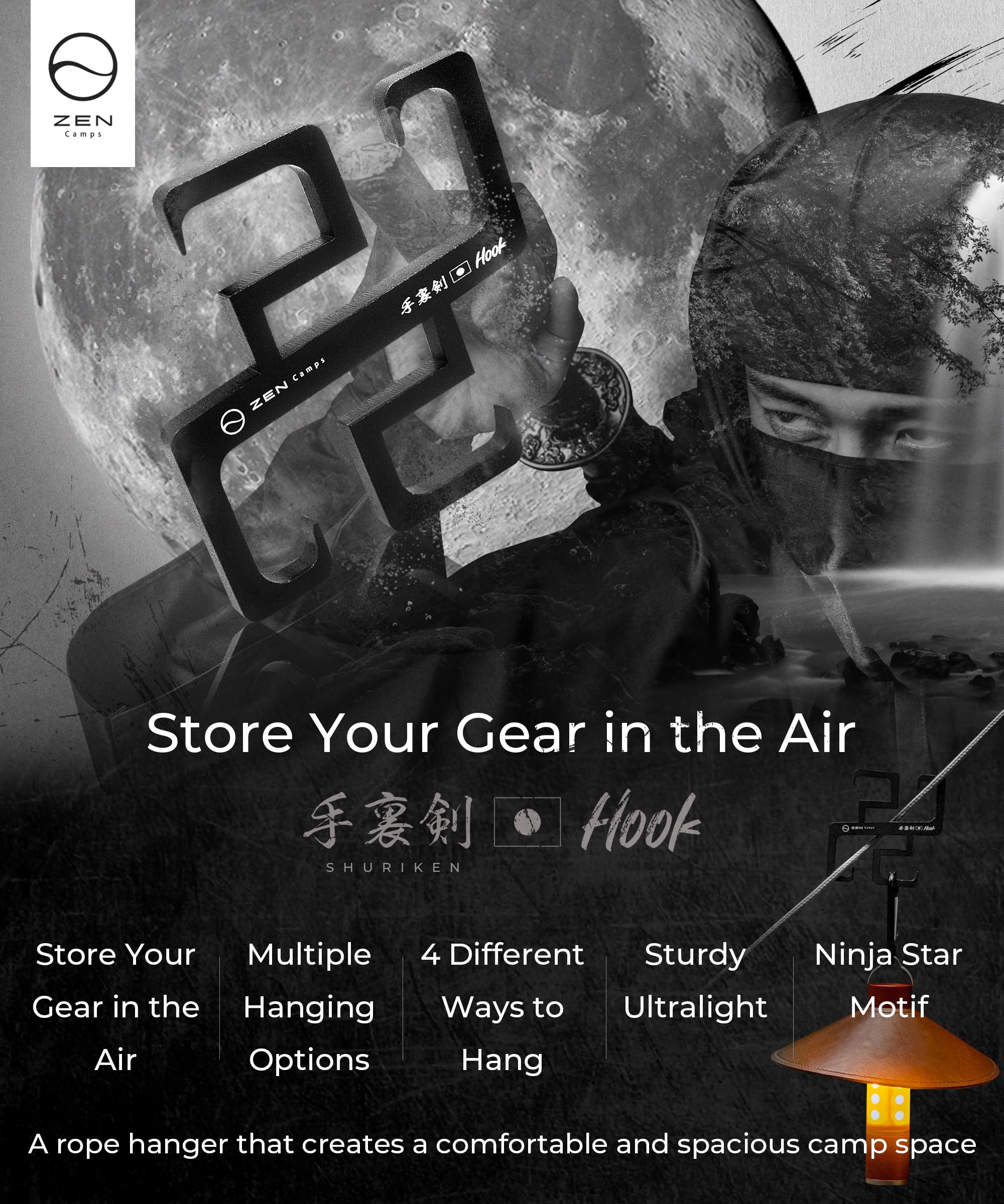 ZEN Camps Ninja Star Hook (3pcs) Camping Hook