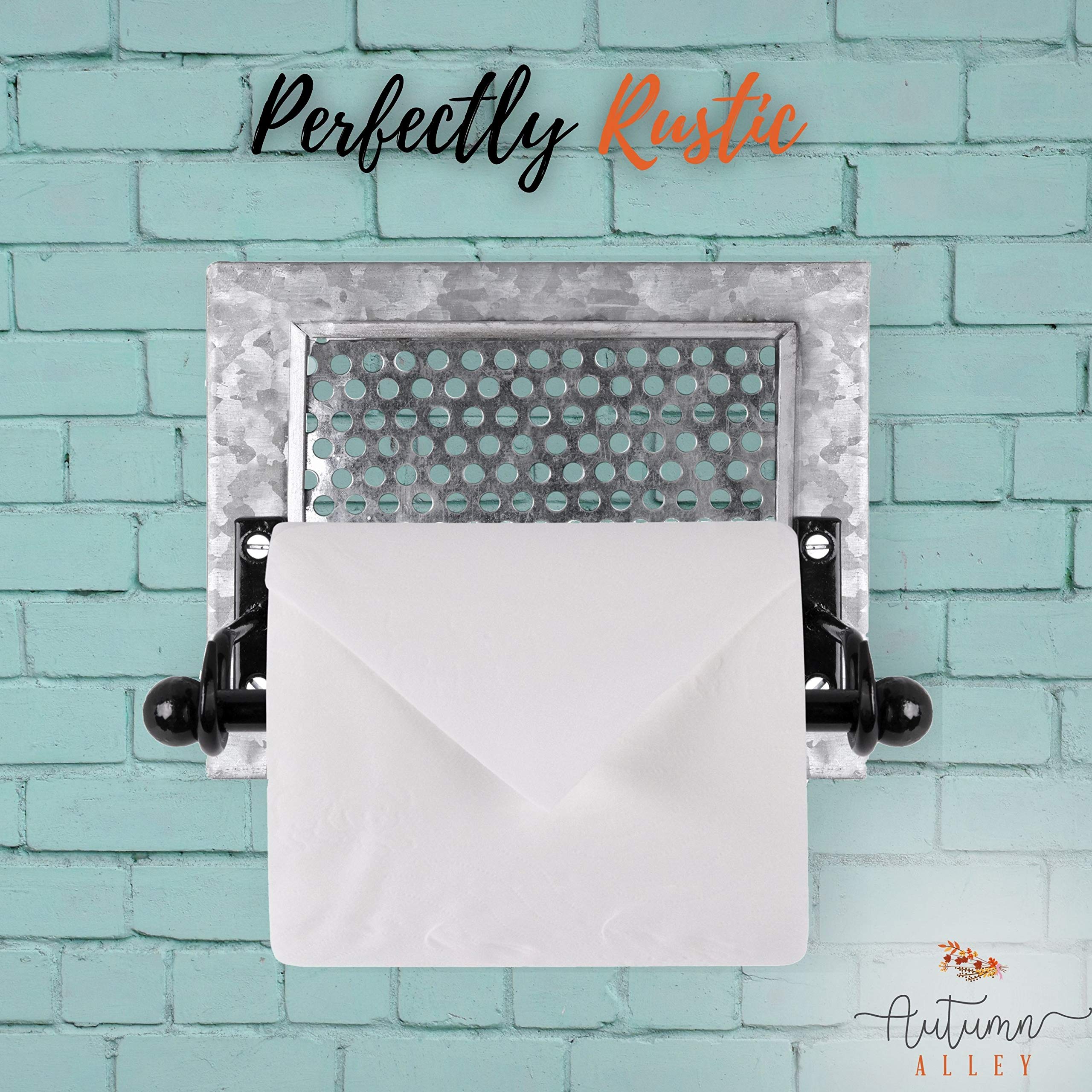 Autumn Alley Rustic Farmhouse Toilet Paper Holder - Galvanized Metal With Mesh Insert