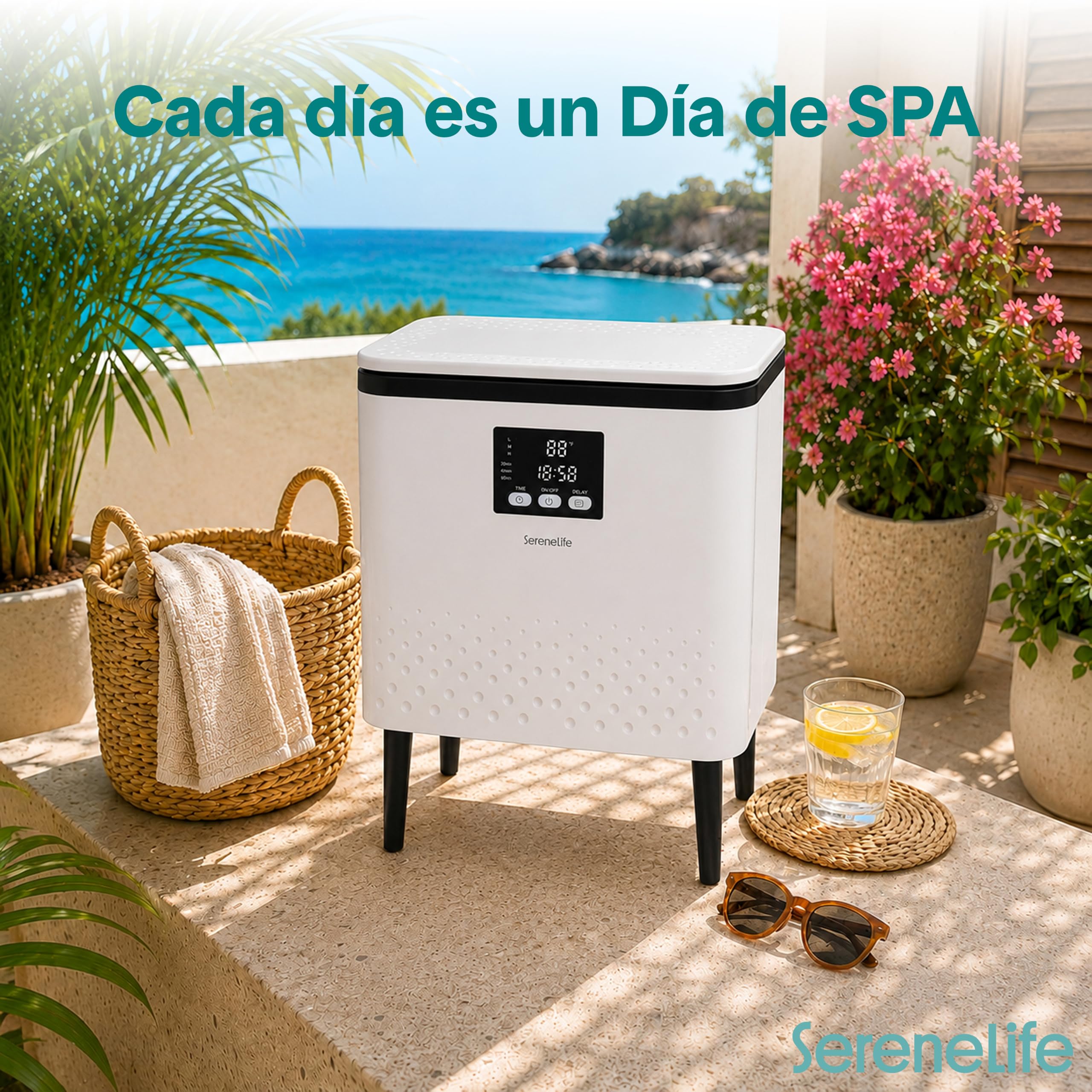SereneLife Calentador de Toallas Rectangular, Gran Capacidad para Mantas y Paños, Control de un Solo Toque, Diseño Eficiente en Energia, Apagado Automatico, Capacidad de 20L