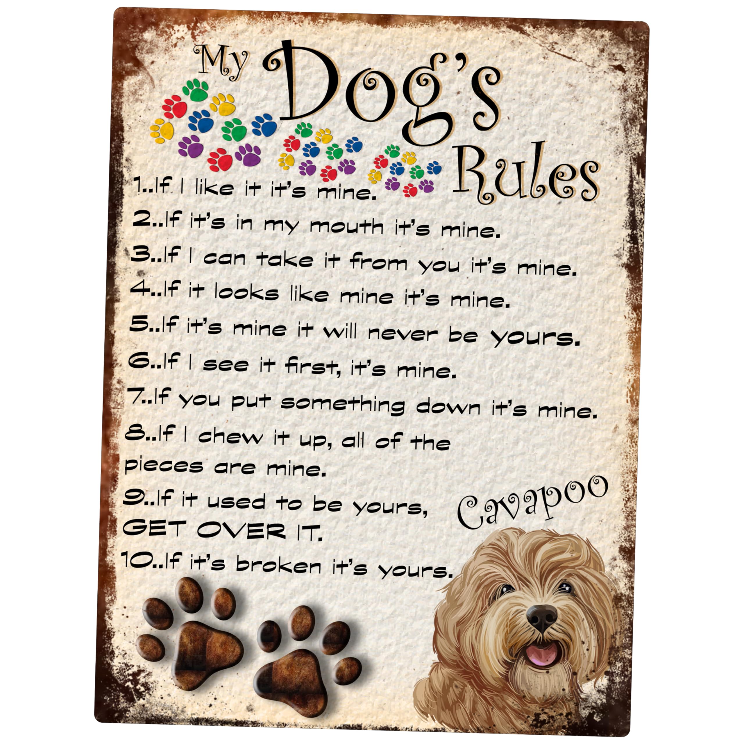 Shawprint Limited My Dog's Bedtime Prayer Retro Style Metal Tin Sign/Plaque (539Drs) Cavapoo