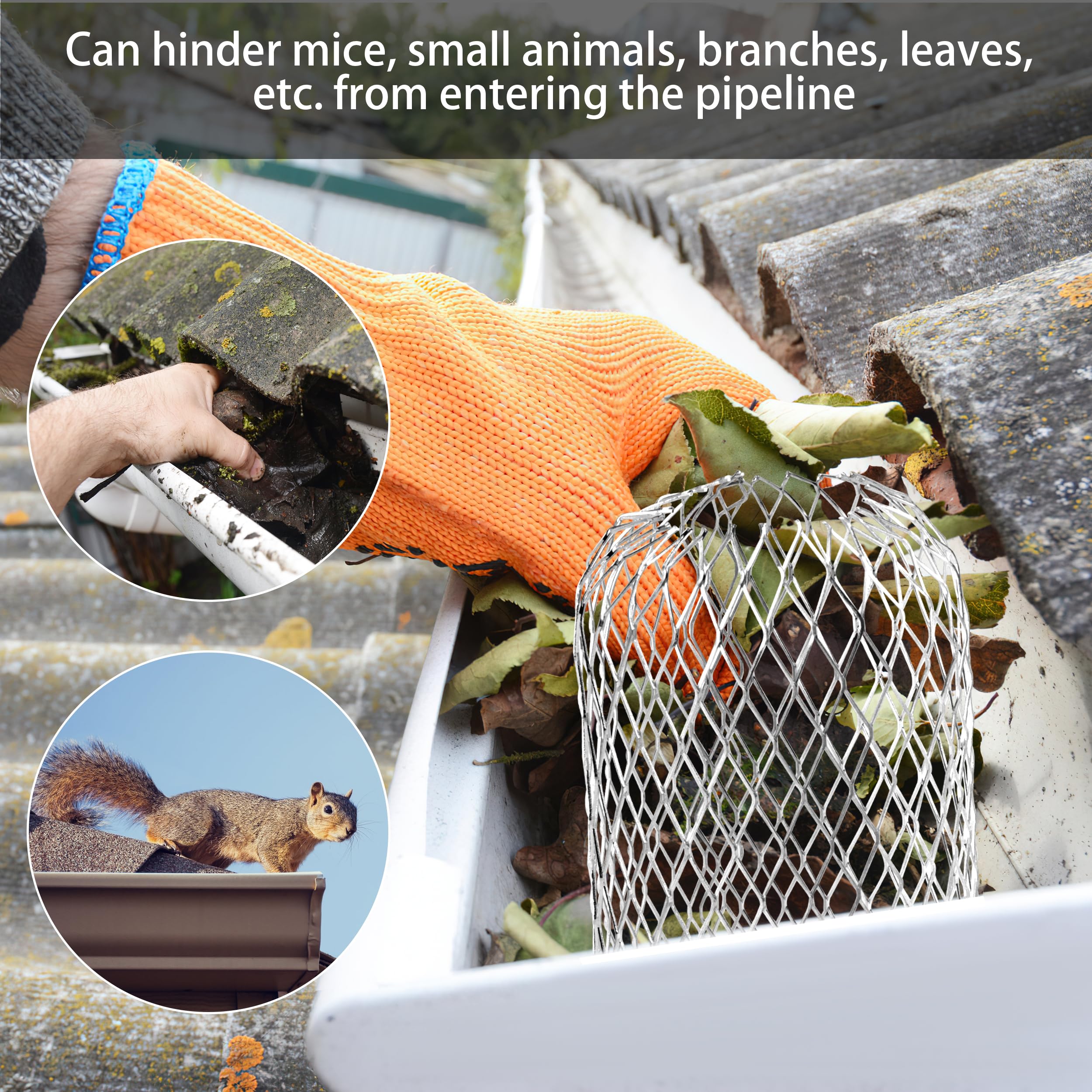 Filtro Per Grondaie In Alluminio - 4 Pezzi, Diametro 4-10 Cm, Per Bloccare Foglie E Detriti - Foto 3