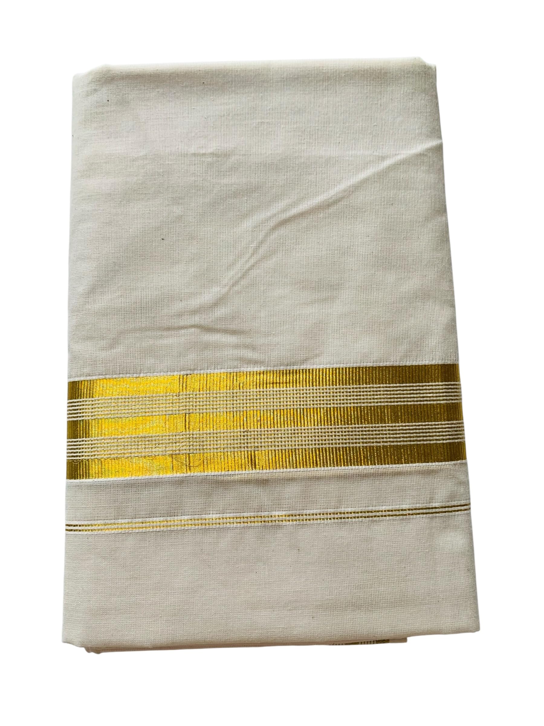 alluvy Men's Kuthampully Cotton Kerala Kasavu Mundu - Men's Kasavu Dhoti - Off white Cream KTM-882-picture-43