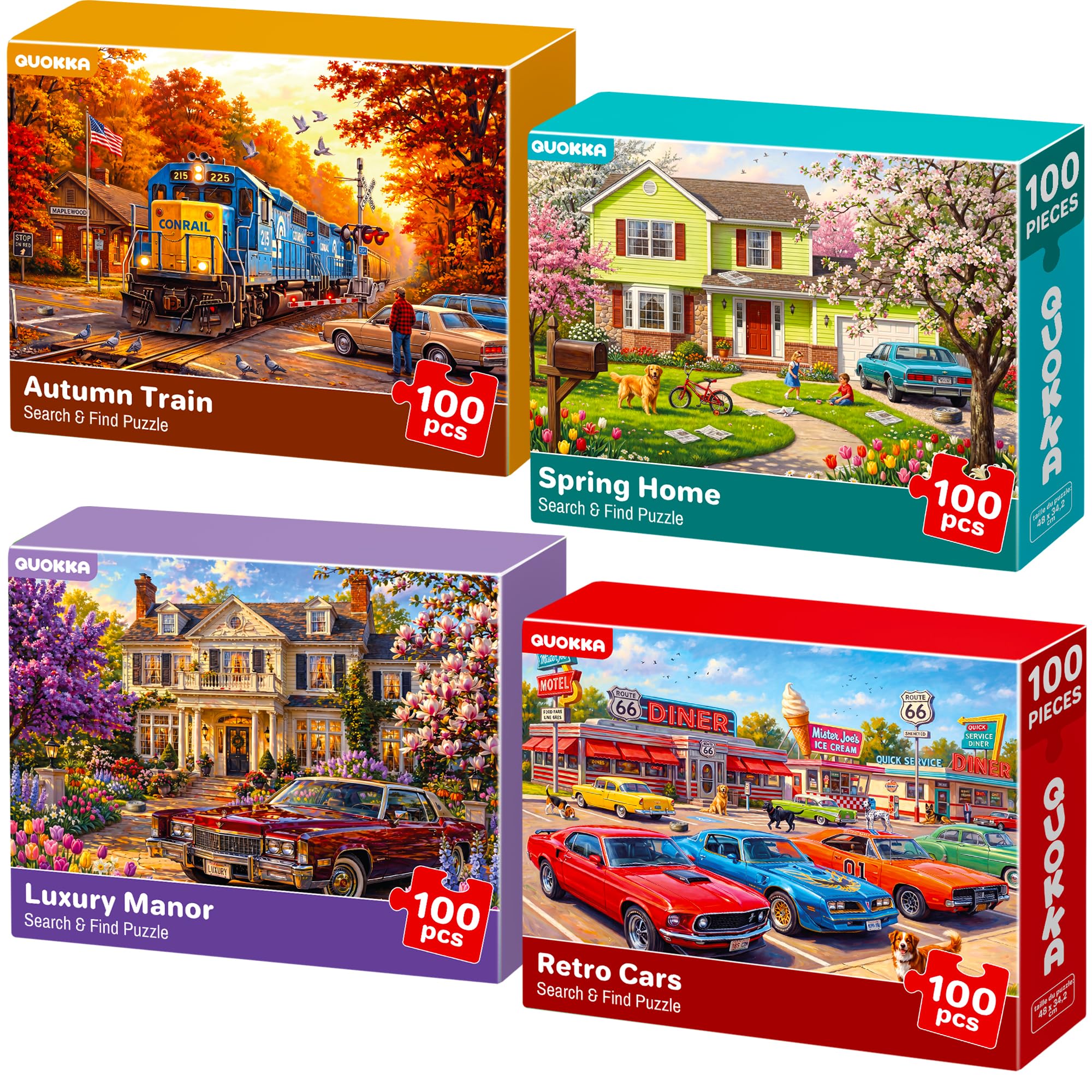 100 Piece Jigsaw Puzzles for Adults - Dementia Activities for Adults