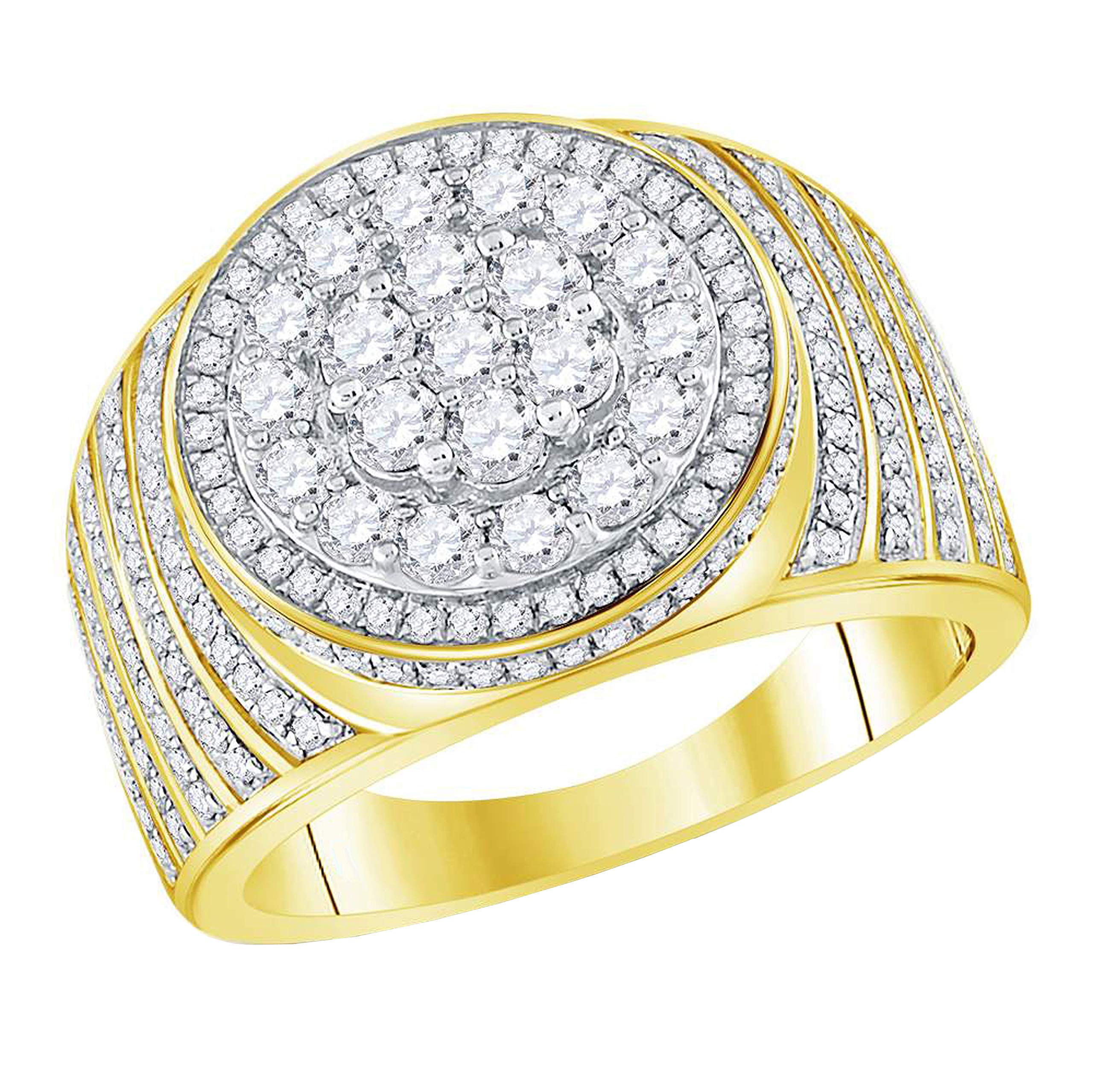 Dazzlingrock Collection Alianza de boda de oro amarillo de 10 quilates con diamantes redondos de 2,06 quilates