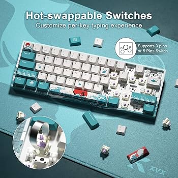 ⇢ munkyo XVX M61 60% Mechanical Keyboard Wireless, Ultra-Compact 2.4G