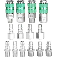 OEMTOOLS 26134 High Flow Quick Connect Hose Fittings, 14 Pc Coupler & Plug Kit, 1/4" Body, 1/4" NPT, Air Tool Fittings