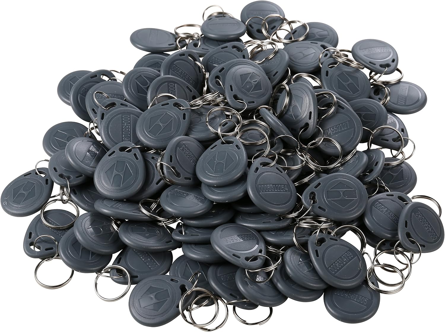 125khz RFID Smart EM ID Read Only Entry Access Keyfob Tag Token Keychain Card (100 Pack) (Grey)