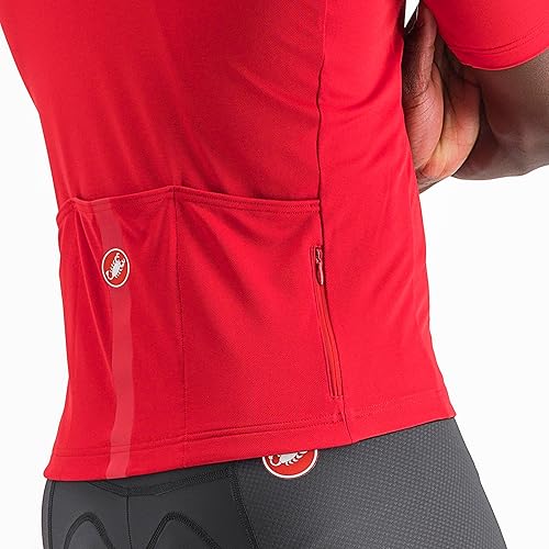 Miniatura 4 de CASTELLI Camiseta Classifica para hombre, con cremallera y manga de un cuarto de longitud para ciclismo de grava y ciclismo de carretera