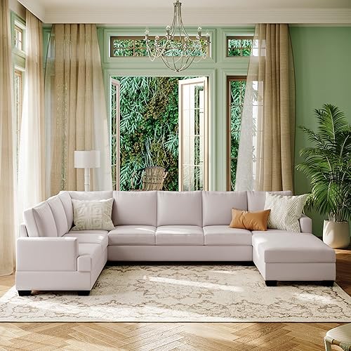 ERYE Oversized U-Shaped Sectional Sofa Couch Modern Modular Deep Seat Group Sofa&Couch with Extra Wide Lounge Chaise and Wider Seater Home Office Apartment Living Room