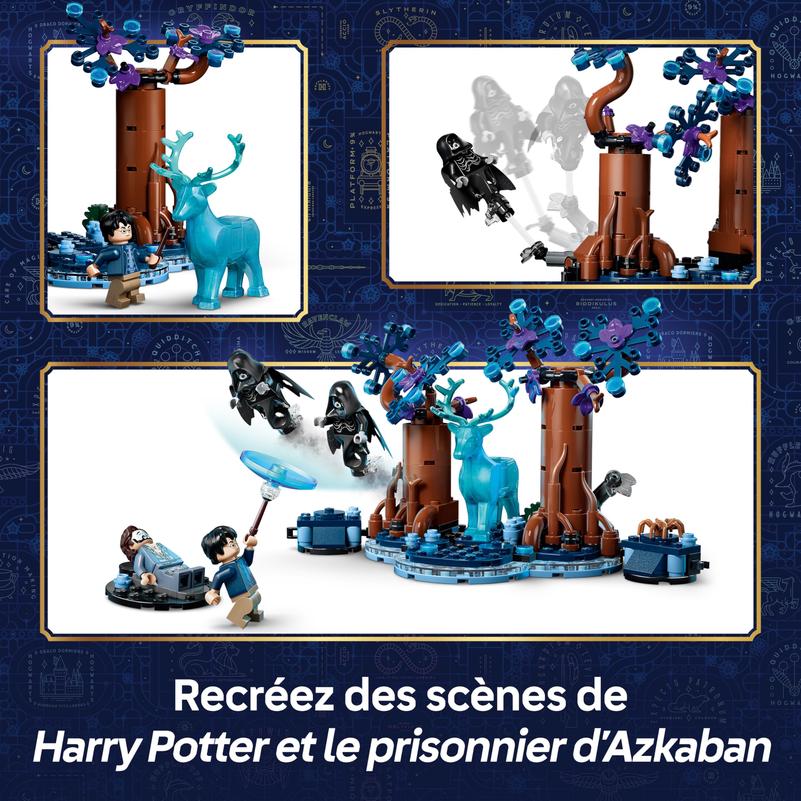 LEGO Harry Potter et Le Prisonnier d’Azkaban La Forêt Interdite : Expecto Patronum - Jouet - Maquette avec Détraqueurs, Cerf & 2 Minifigurines - Cadeau pour Garçon, Fille ou Fan dès 7 Ans 76475