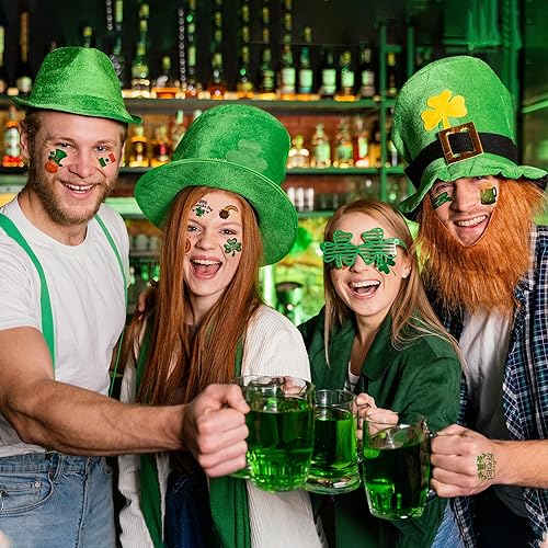 Miniatura 5 de 80 hojas únicas de tatuajes del día de San Patricio  Accesorios del Día de San Patricio  Tatuajes de trébol del día de San Patricio, increíbles