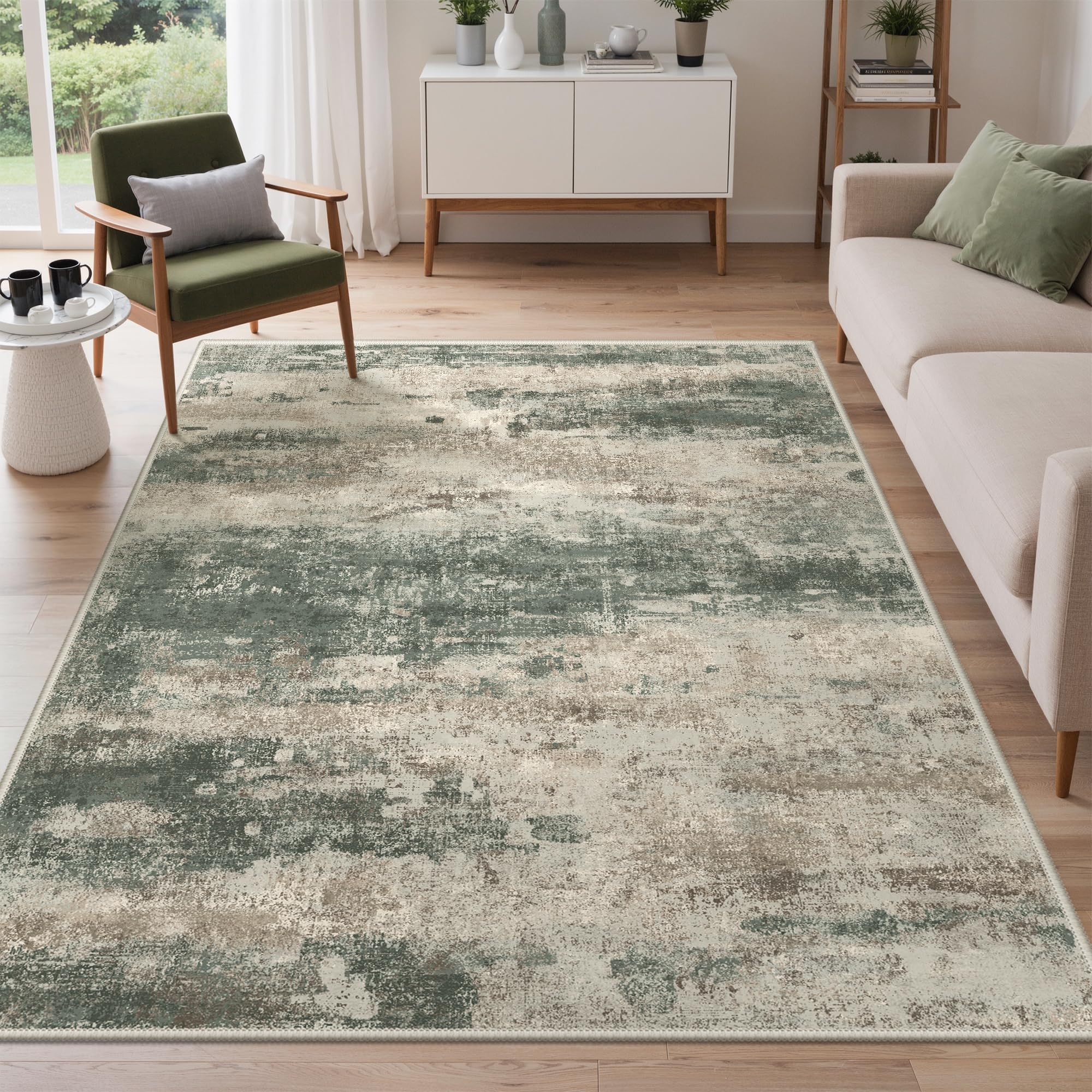 BEIMO Abstract Rug 120x170cm Washable Non-Slip Carpet Living Room