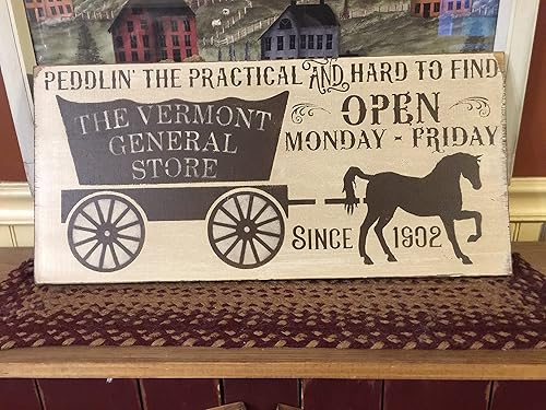 Vermont General Store Placa de madera primitiva para pared de granja