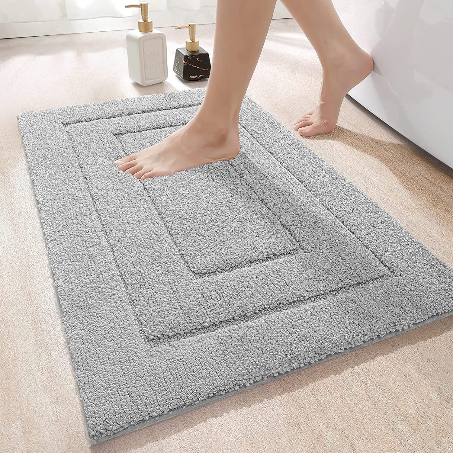 SPA Furnishing Bathroom Rug Mat, Extra Soft Absorbent Premium Bath Rug, Non-Slip Comfortable Bath Mat, Carpet for Tub, Shower, Bath Room, Machine Wash Dry (16x24 Inch, Black) (B0BSVBTP2C) Amazon Price History, Amazon Price Tracker