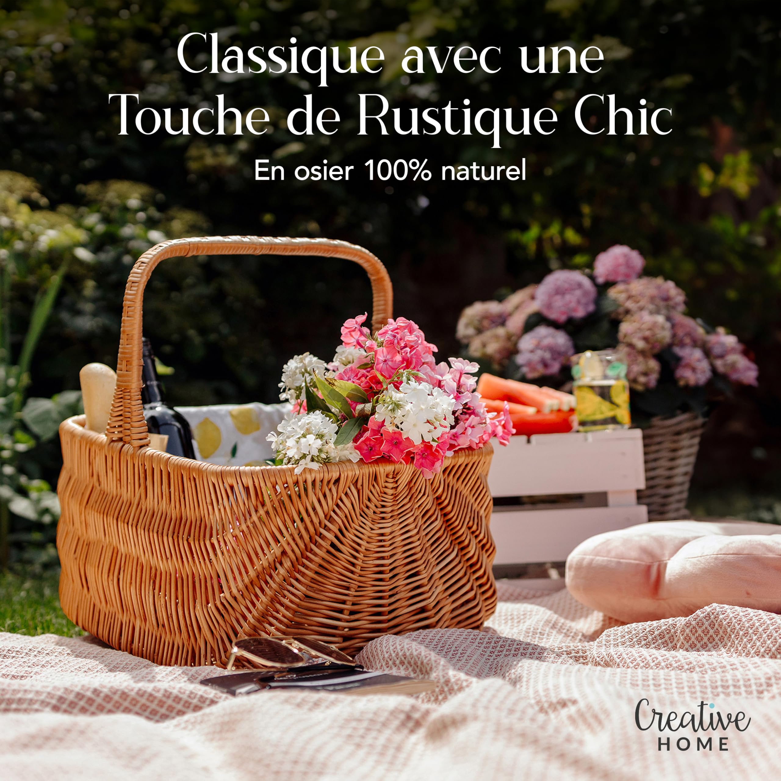 Creative Home Panier de Rangement Panier en Osier Pique-Nique