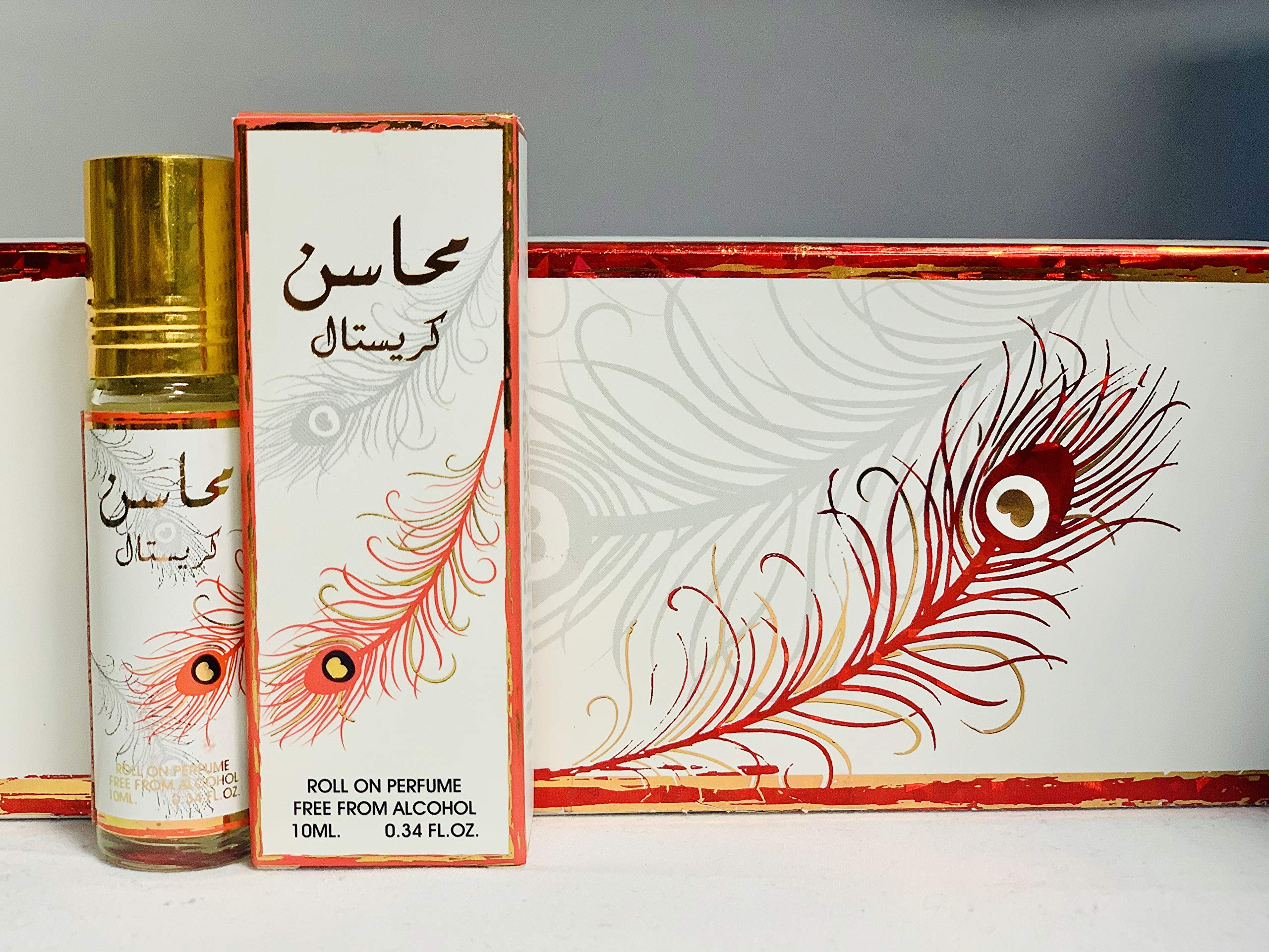 Mahasin Crystal 10ml | Perfume Oil | Sweet and Nutty Fragrance | Easy To Use Roll On | Premium Quality Concentrated Attar | Best Long Effect (for Men and Women) (Unisex)