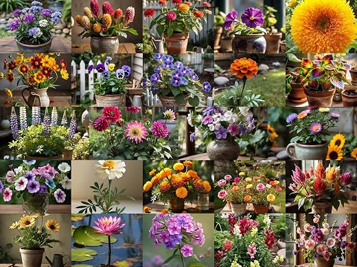 Bloom Bonanza – 25 Types of Flower Seeds, 2000+ Seeds, Hybrid, All-Year Flowering
