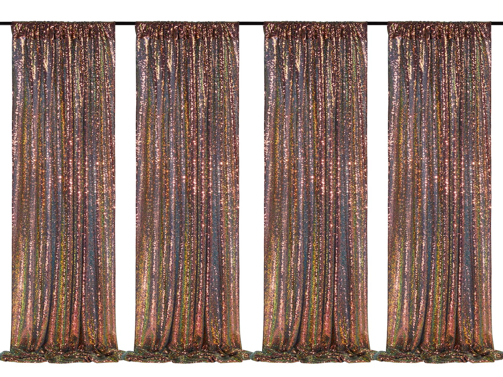 Gold Sequin Backdrop Curtain Panels Stage 2 Pieces 2FTx8FT Sheer Gold Curtains Backdrop Photo Backdrop Curtains for Wedding Birthday Party Background Drapes Christmas Decorations — Amazon image 19