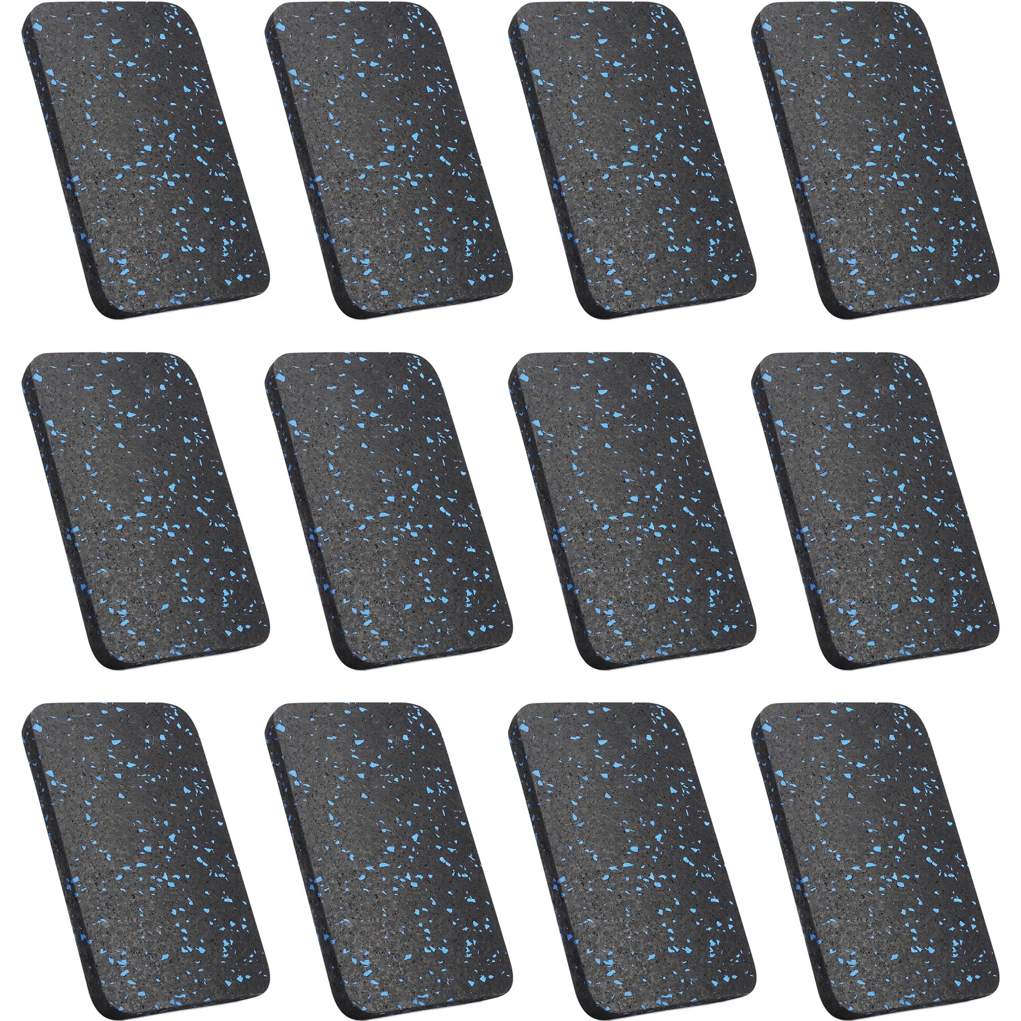 BESTXD Rubber Treadmill Mat Pads, 12-Pack, 4.7 x 3.2 x 0.5 in