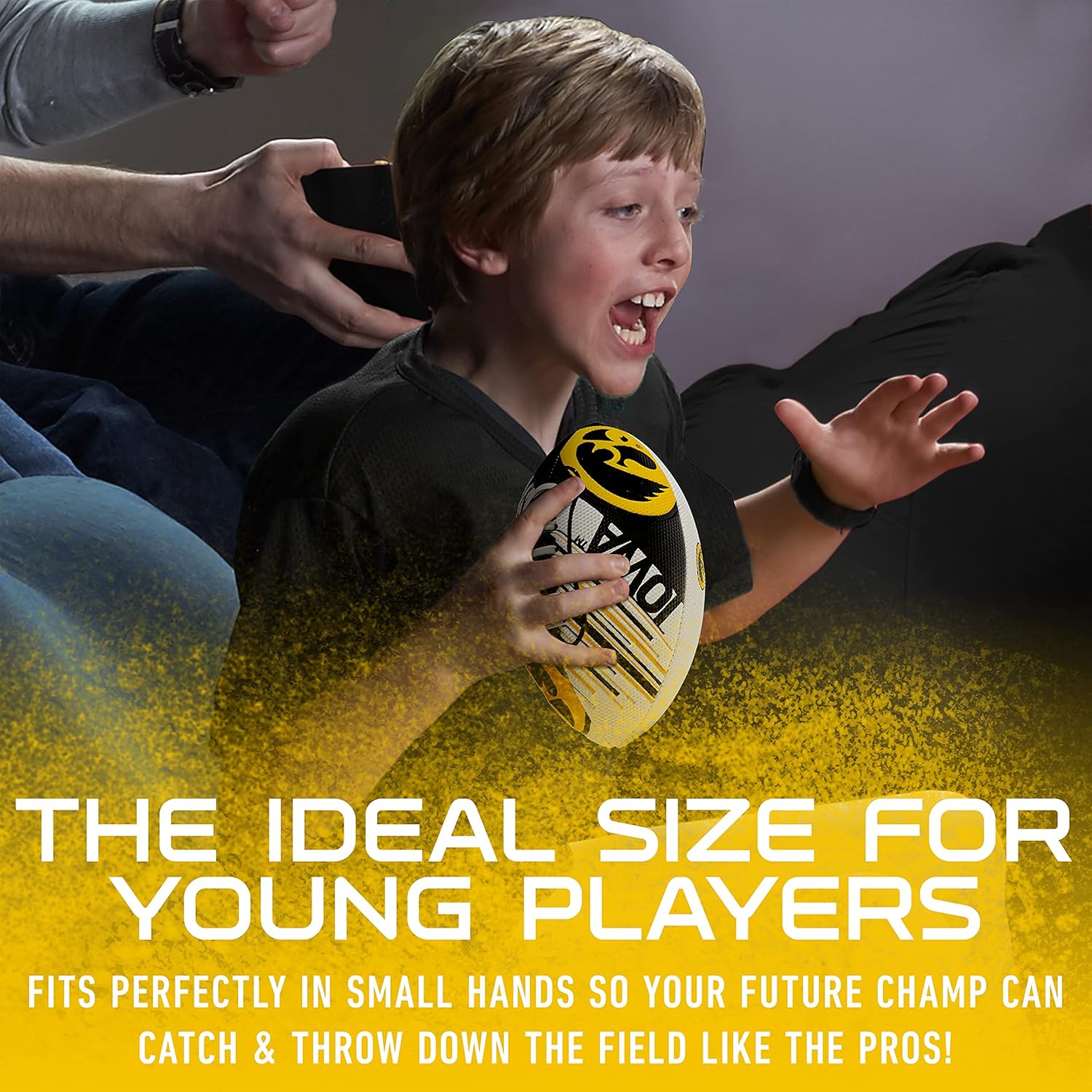 Franklin Sports NCAA Football - Youth Mini Football - 8.5" SPACELACE Easy Grip Texture - Perfect for Kids