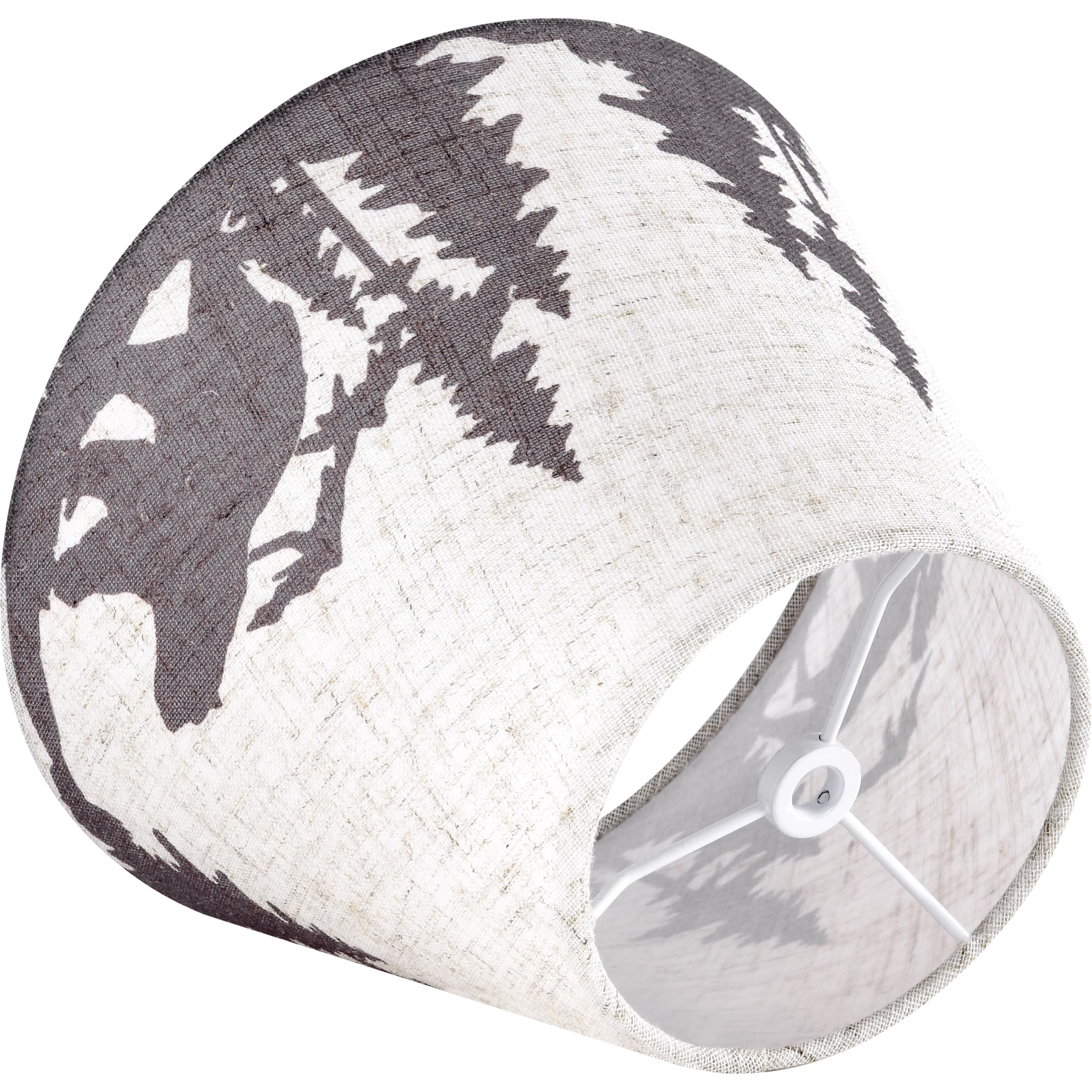 GO&SO Lot de 1 abat-jour en forme de cloche pour lampes de table et appliques murales, motif ours et cerf vintage pour chambre à coucher, salon