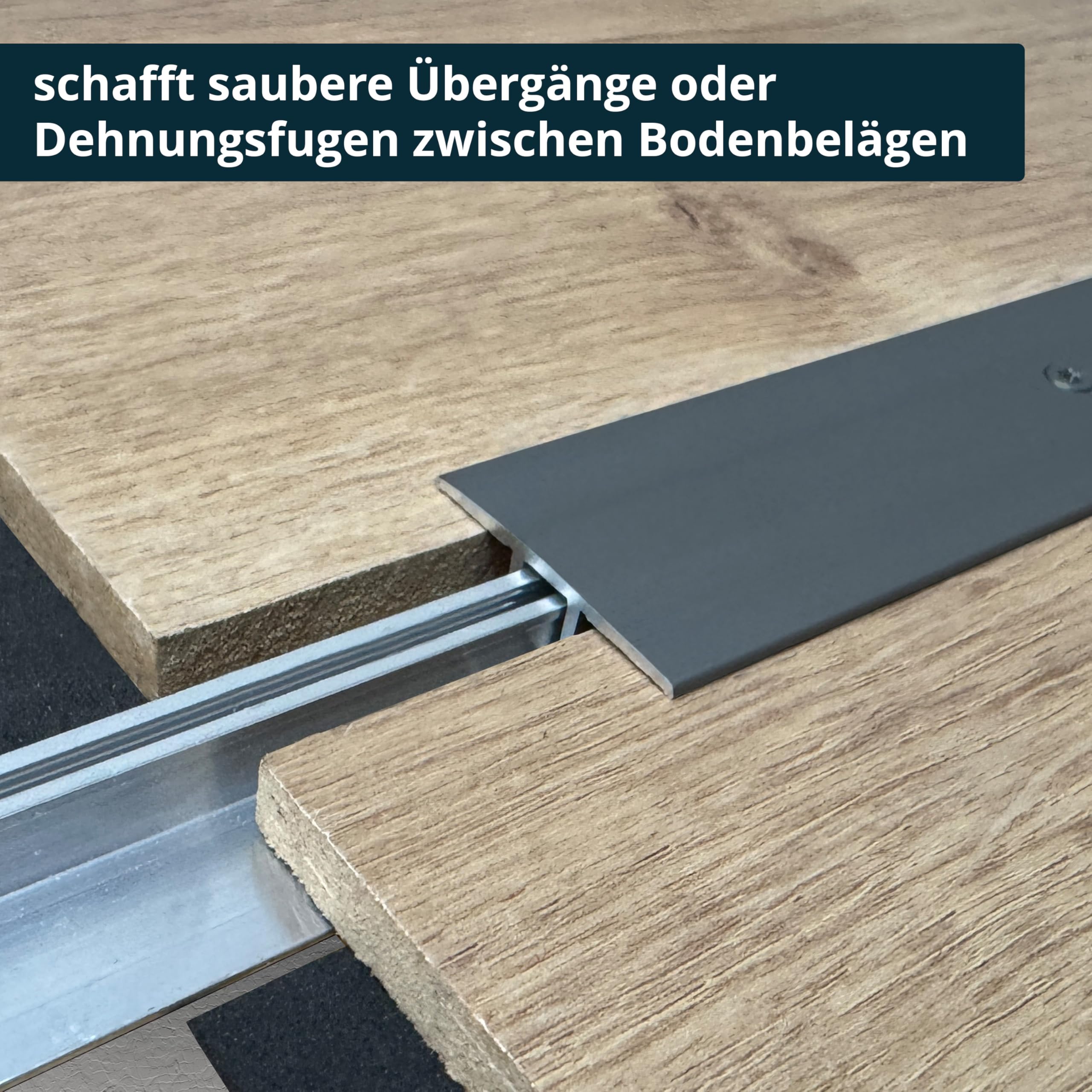 ufitec Profilsystem für Parkett- und Laminatböden - für Belagshöhen von 7-16 mm - viele Farben lieferbar (Übergangsprofil 33 mm Breit, Bronze Dunkel, 270 cm länge)
