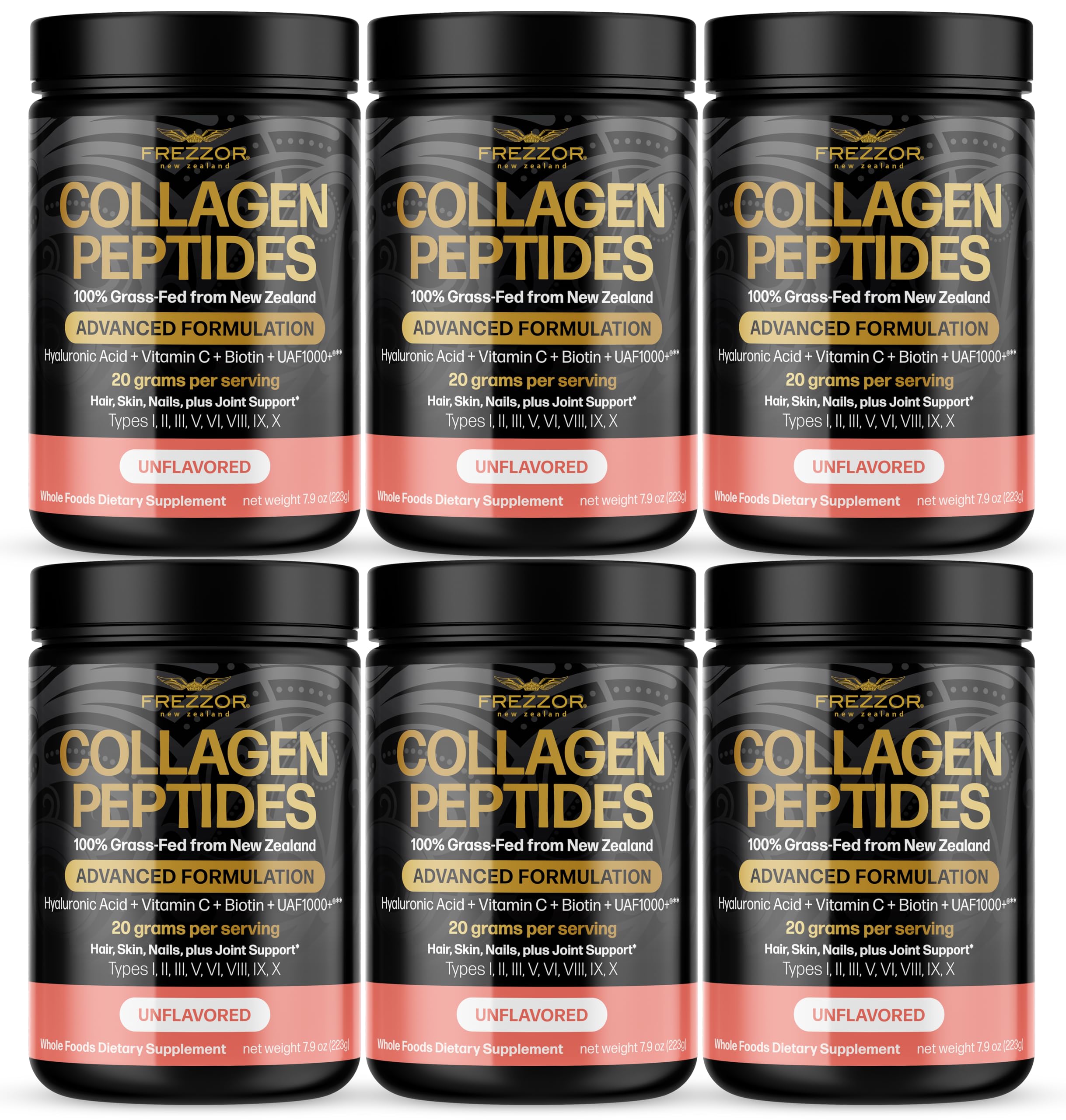 FREZZOR Collagen Peptides Powder Fine Lines Wrinkles Hair Nails Supports Youthful Flexibility Mobility 100 New Zealand Hydrolyzed Beef