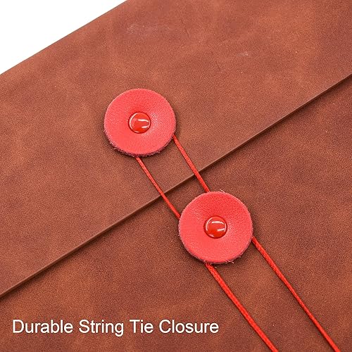 Miniatura 7 de VANRA Carpetas verticales de piel sintética para archivos, organizador de documentos expandibles, carpeta de bolsillo para papel tamaño carta A4 con