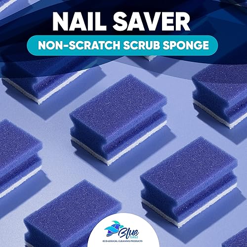 Blue Turtle Esponjas para platos Paquete de 12 esponjas de cocina anti-arañazos Esponja de limpieza multifunción premium que protege las uñas y