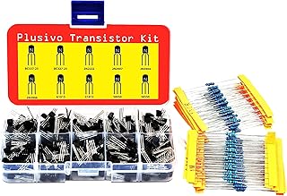 BJT Transistors Assortment Kit - Set of 210 PNP and NPN Assorted Transistors with 250 Assorted Resistors - Bipolar Transistor Pack with 2N3904 2N3906 S8050 2N2907 S8550 2N2222 BC337 C1815 BC327 A1015