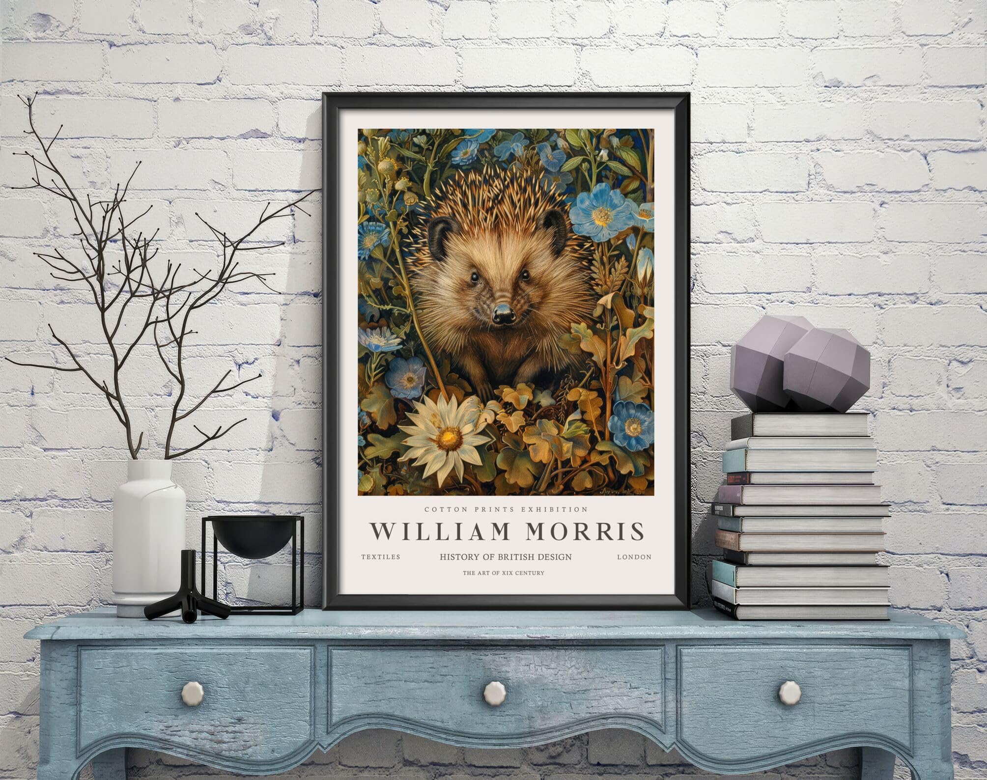 William Morris Hedgehog Print, William Morris Exhibition Print, William Morris Poster, Vintage Wall Art, Textiles Art, Vintage Poster (345c) A4