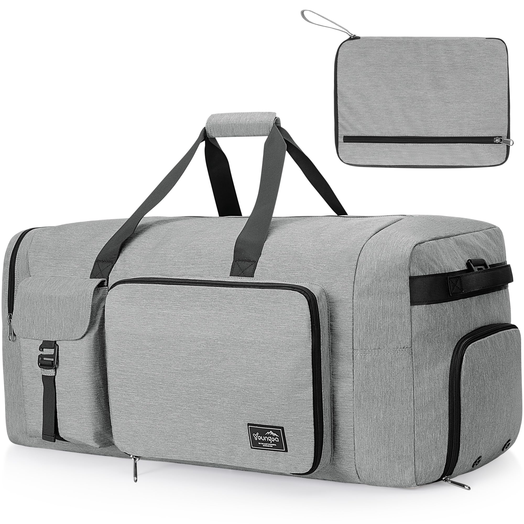 YOUNGOA 120L Faltbare Reisetasche, Große Weekender für Herren und Damen, wasserdichte Sporttasche Groß mit Schuhfach