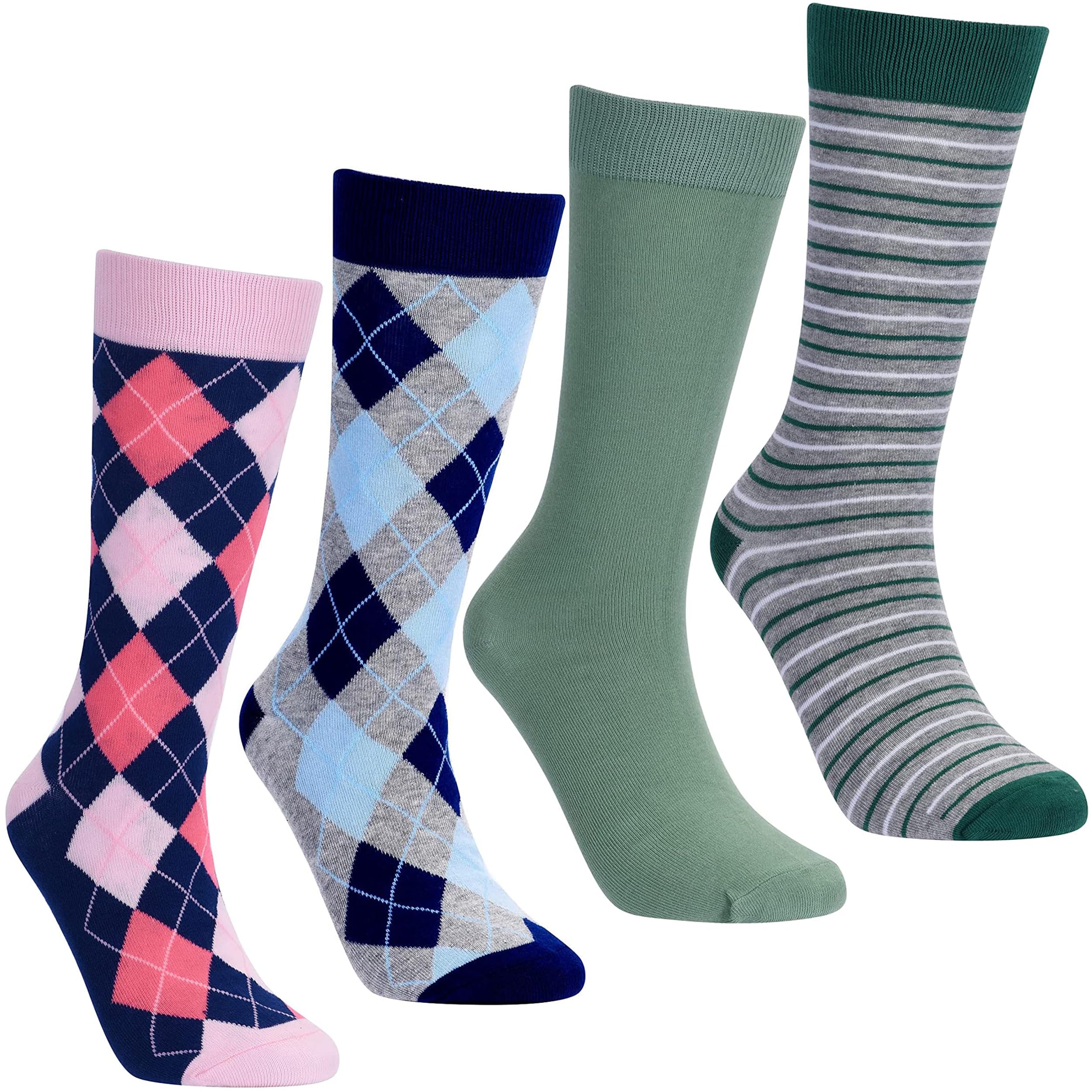 No Cold FeetFun 4-Pack Colorful Novelty Socks for Men for Dress Casual Formal Groomsmen Wedding