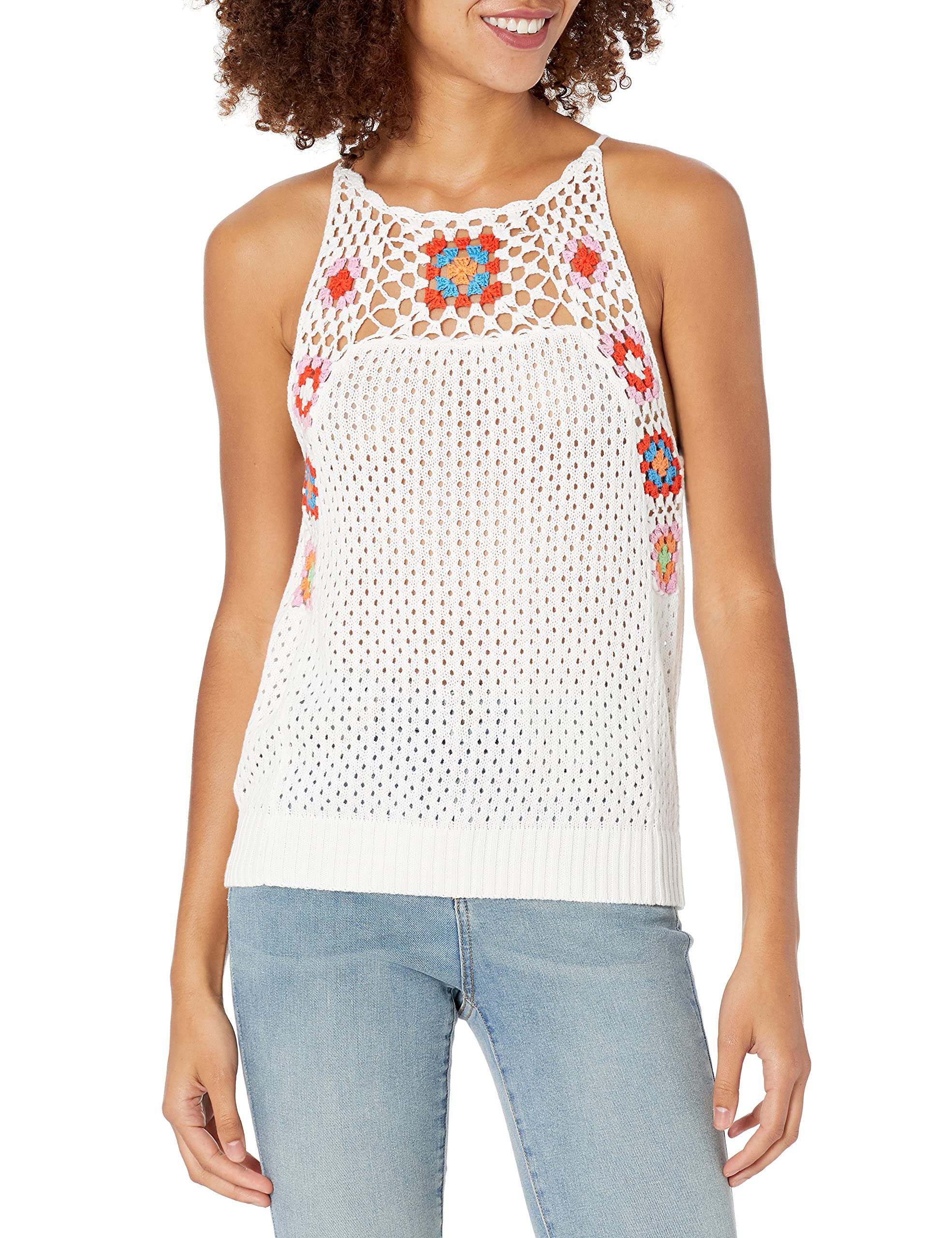 BCBGenerationwomens High Neck Crochet Top Shirt