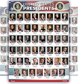 Young N Refined USA Presidents of the united states Of America poster New 2025 chart LAMINATED Classroom LARGE portrait school wall decoration learning history flag metal 2024 18x24