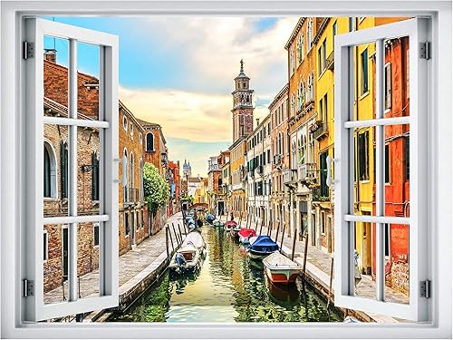 Miniatura 2 de wall26 Adhesivo removible de paredmural de pared, vista escénica brillante del Gran Canal Venecia, Italia, desierto, naturaleza, fotografía,