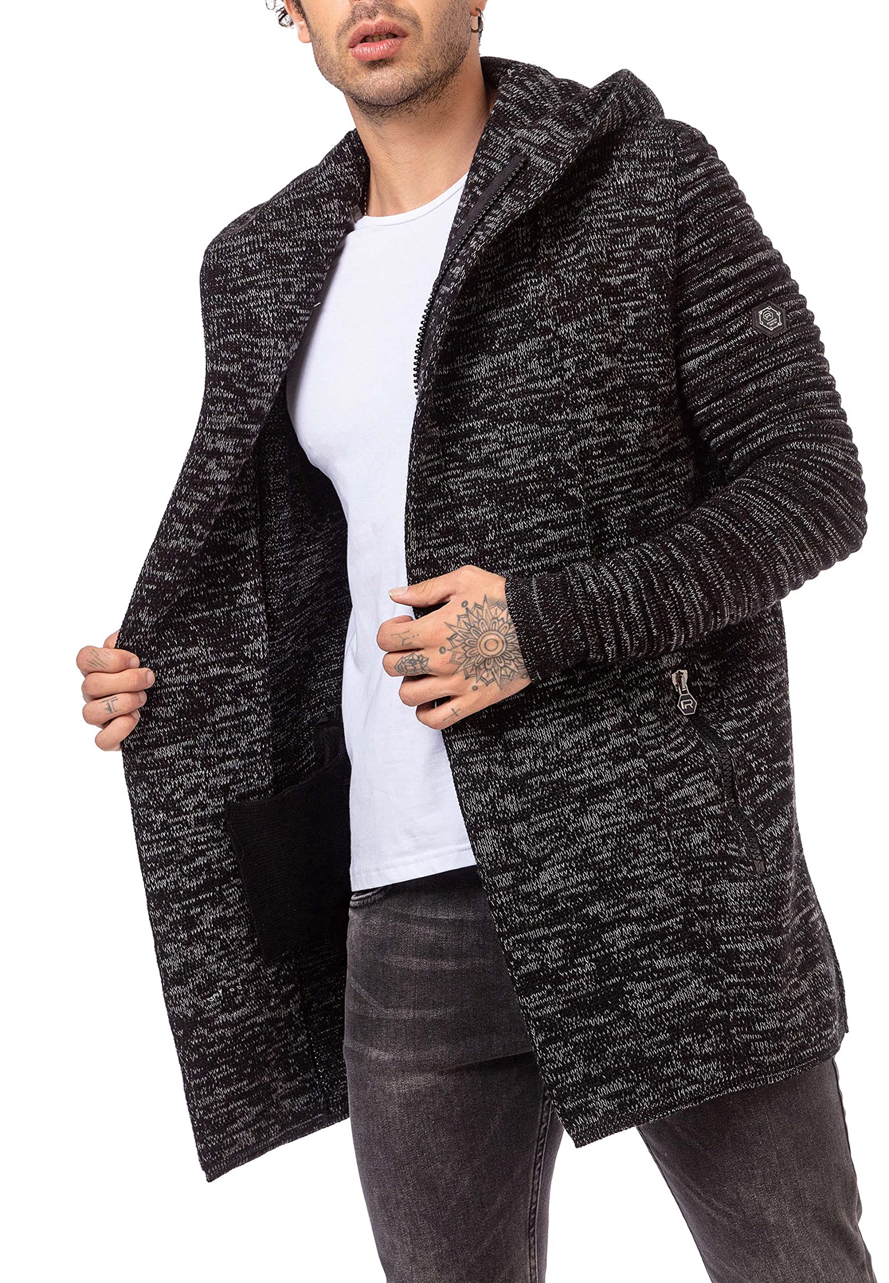Redbridge Cardigan Herren Mantel Lange Strick-Jacke