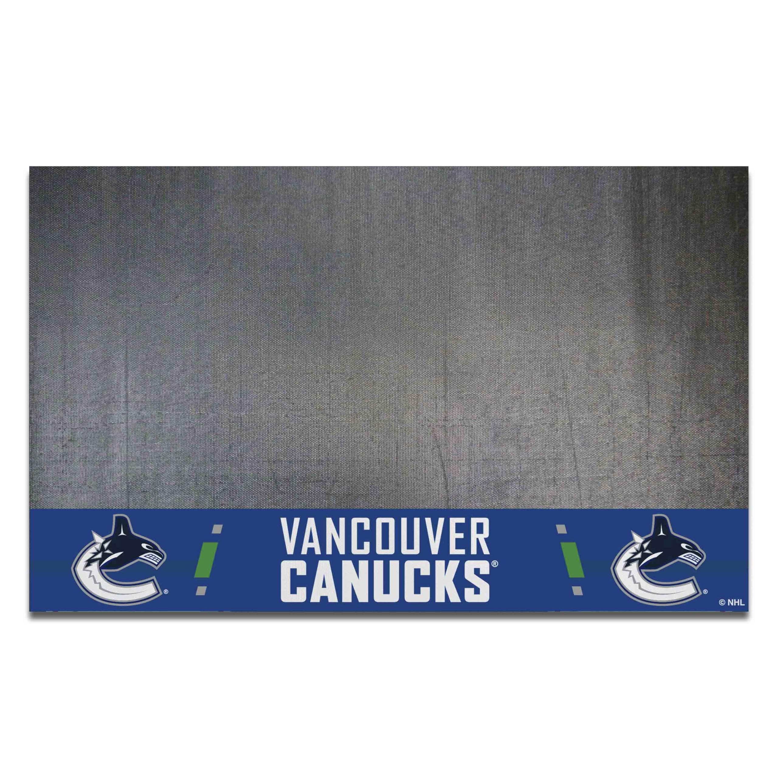 FANMATS 14252 Vancouver Canucks Vinyl Grill Mat - 26in. x 42in. - Deck Patio Protective Mat | Oil, flame, and UV resistant