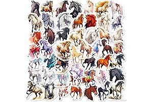 50Pcs Horse Stickers Exquisite Pack
